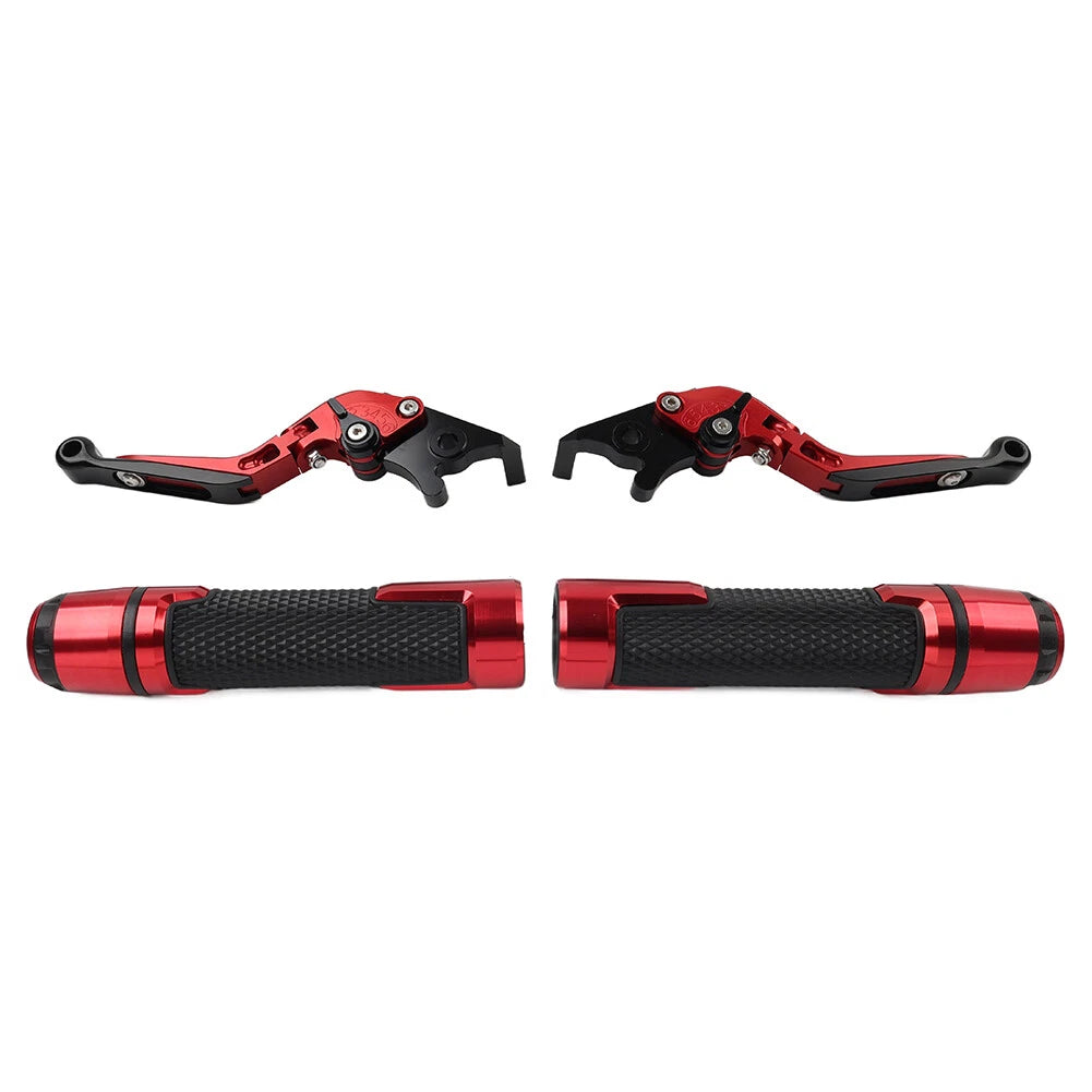 Red Extendable Brake Clutch Lever Grip Set for BMW S1000XR (2015-2021)