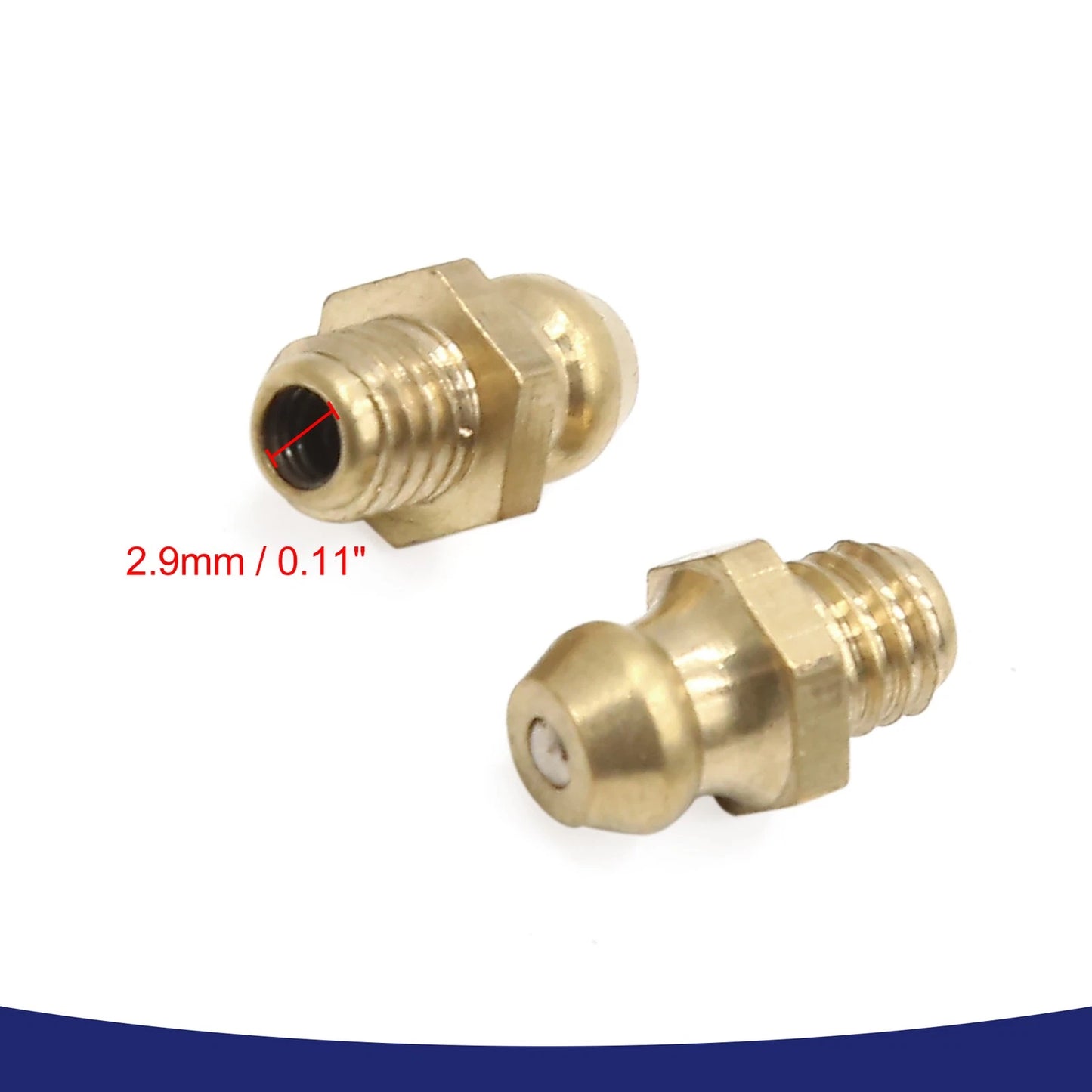 10 x M6 x 1 Brass Thread Straight Grease Nipple Fitting for Car Motorcycle