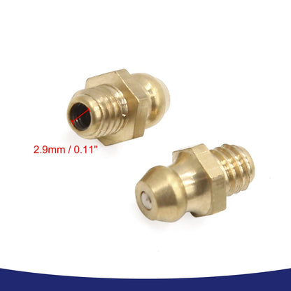 10 x M6 x 1 Brass Thread Straight Grease Nipple Fitting for Car Motorcycle