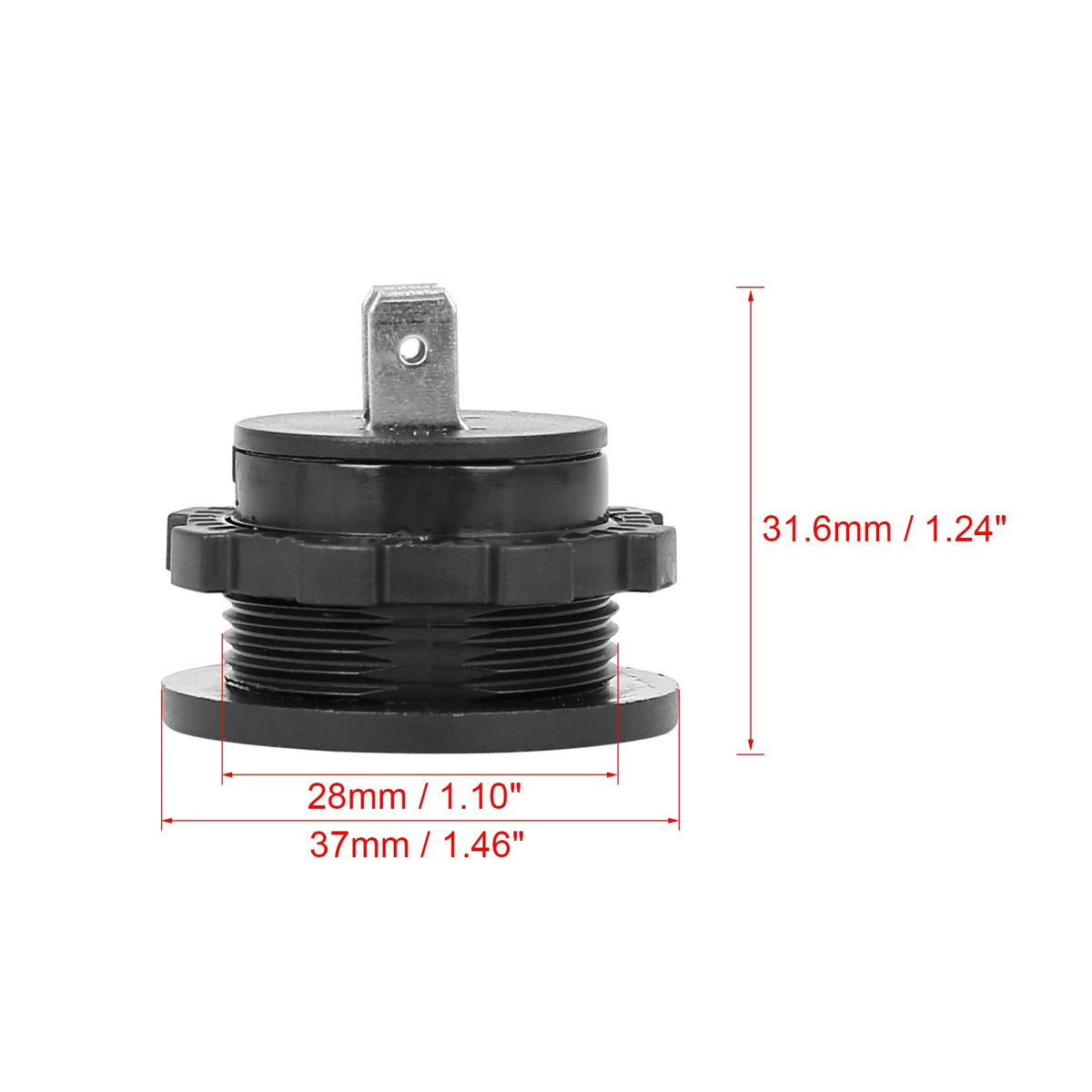 Voltmeter DC 12V 24V Green LED Round Panel for Motorcycle Car