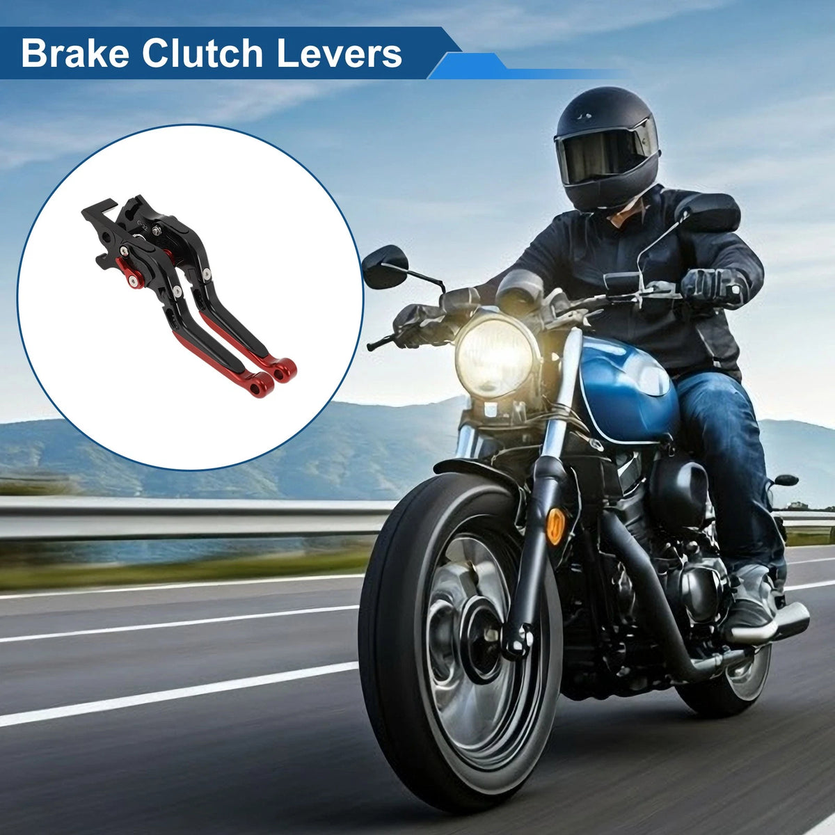Brake Clutch Levers Short/Long for YAMAHA MT-03 Black Handle Red End (2018–2022)