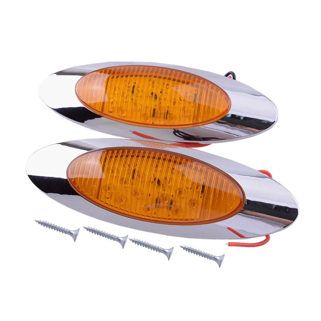 4 x Amber Thin LED Clearance Marker Lights for Car Truck Trailer Boat