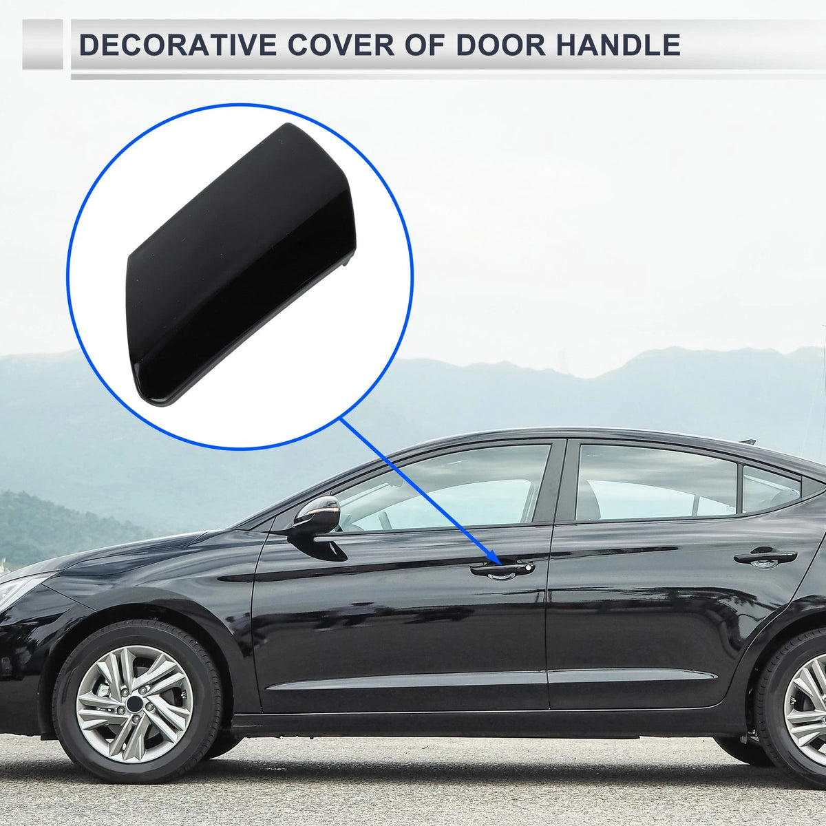 Front Left Door Knob Cover for BMW 7-Series G11 G12 Black (2017-2022)