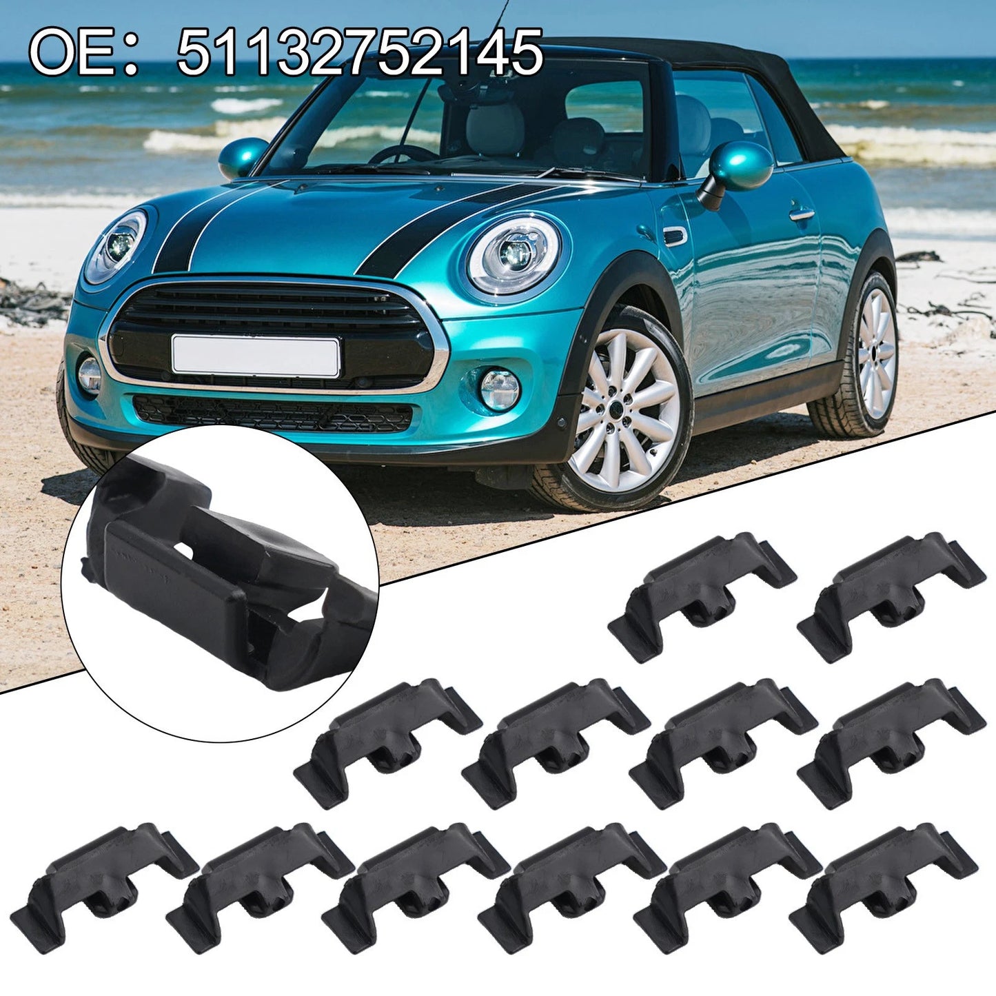 2 x Headlight Trim Ring Clips for Mini Cooper R55–R58