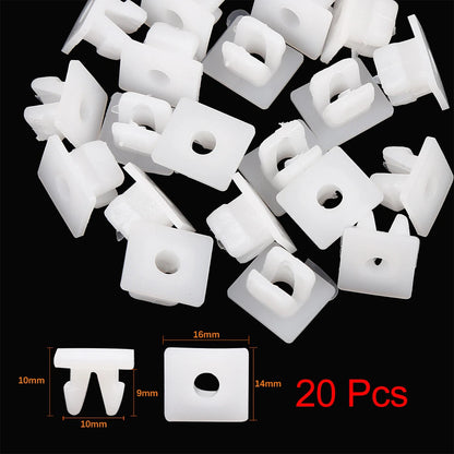 20pcs Plastic Rivet White Bumper Fender Fastener Clips for Toyota Camry