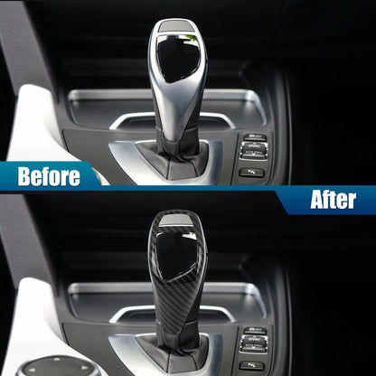 Carbon Fiber Gear Shift Knob Panel Cover for BMW X5 X6 (2007-2013)