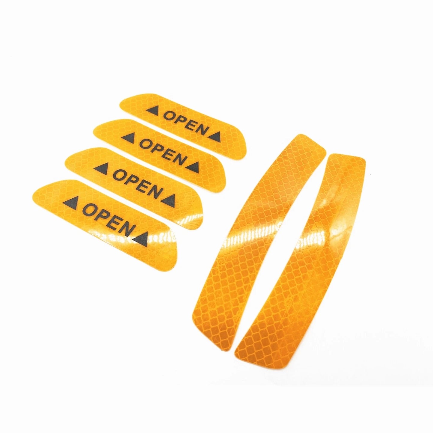 6 x Reflective Yellow Door Warning Decals for Car