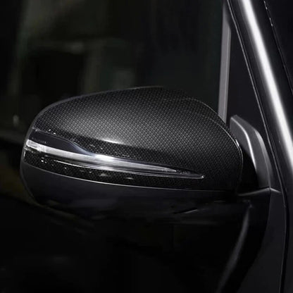 Glossy Carbon Fiber Mirror Covers for Benz W464 W463A G-Class (2019-2023)