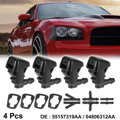 4 x Front Windshield Washer Nozzles for Jeep Liberty (2002-2007)