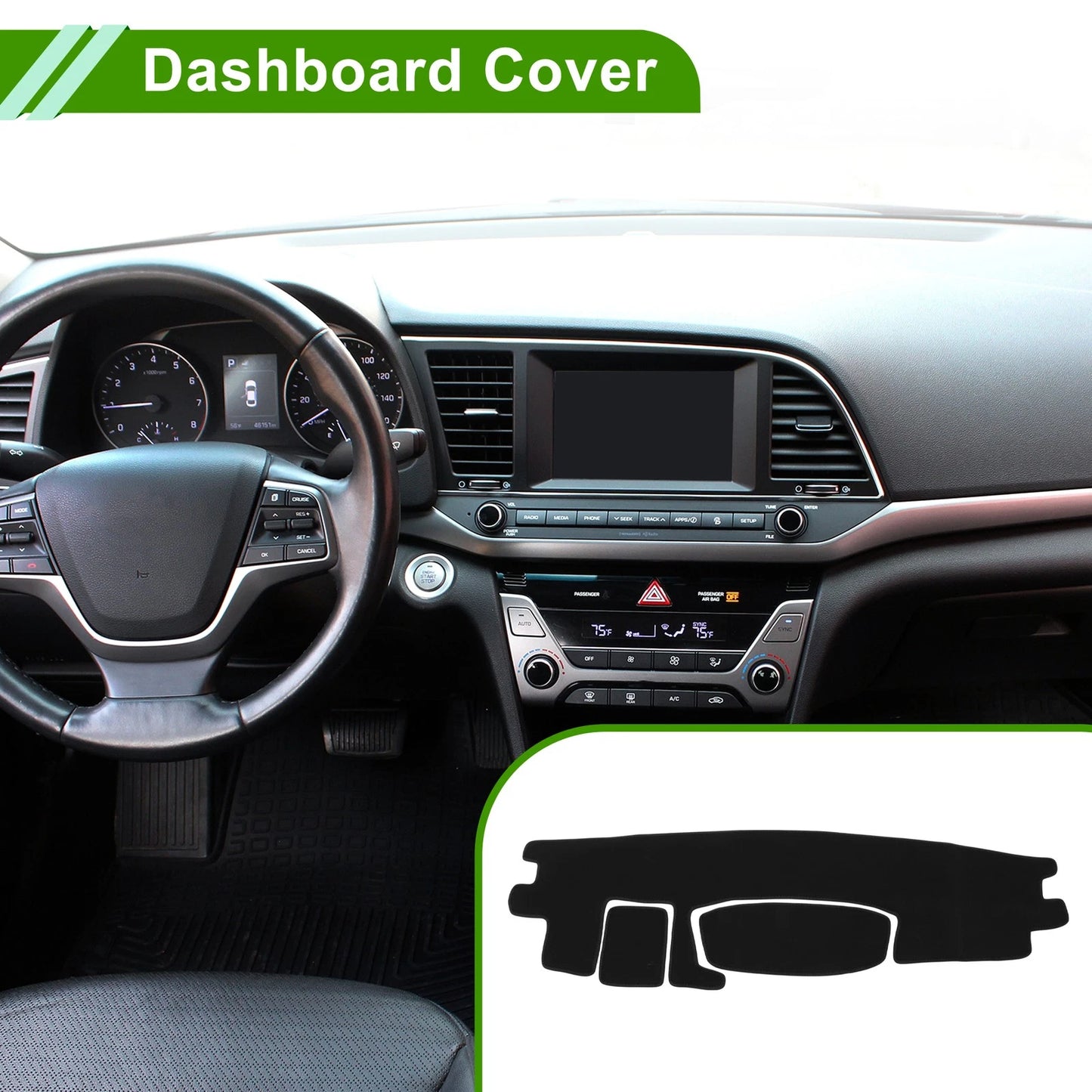 Dashboard Cover Black for Toyota Roomy Tank (2016-2020) 1 Pcs Anti-Slip