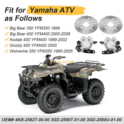 Brake Calipers & Disc Rotors for Yamaha Wolverine 350 YFM350FX (1995–2005)
