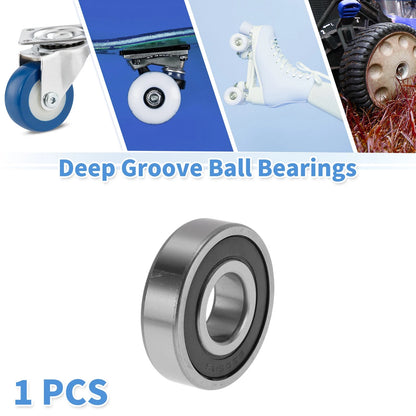 Deep Groove Ball Bearings 25x62x17mm 1 Piece Silver Tone
