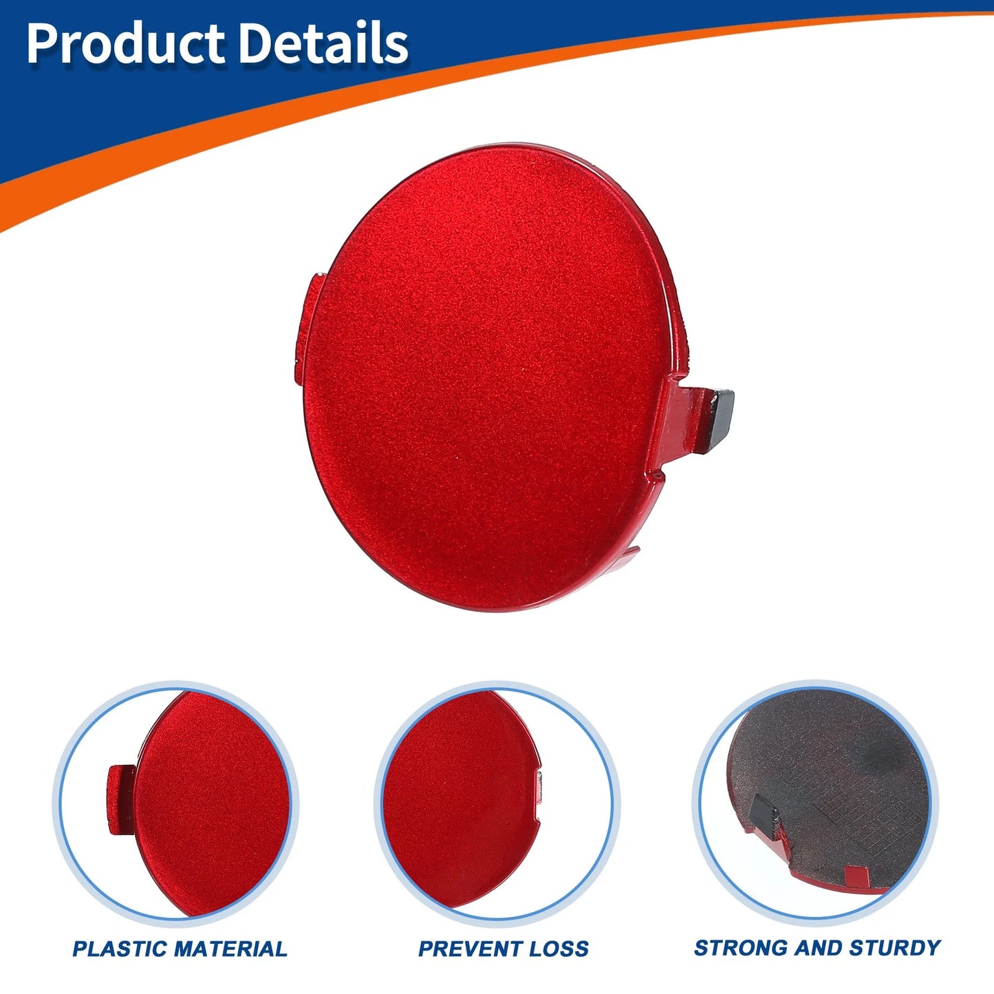 Rear Right Tow Hook Cover for Mazda 6 Atenza (2018-2021) Red