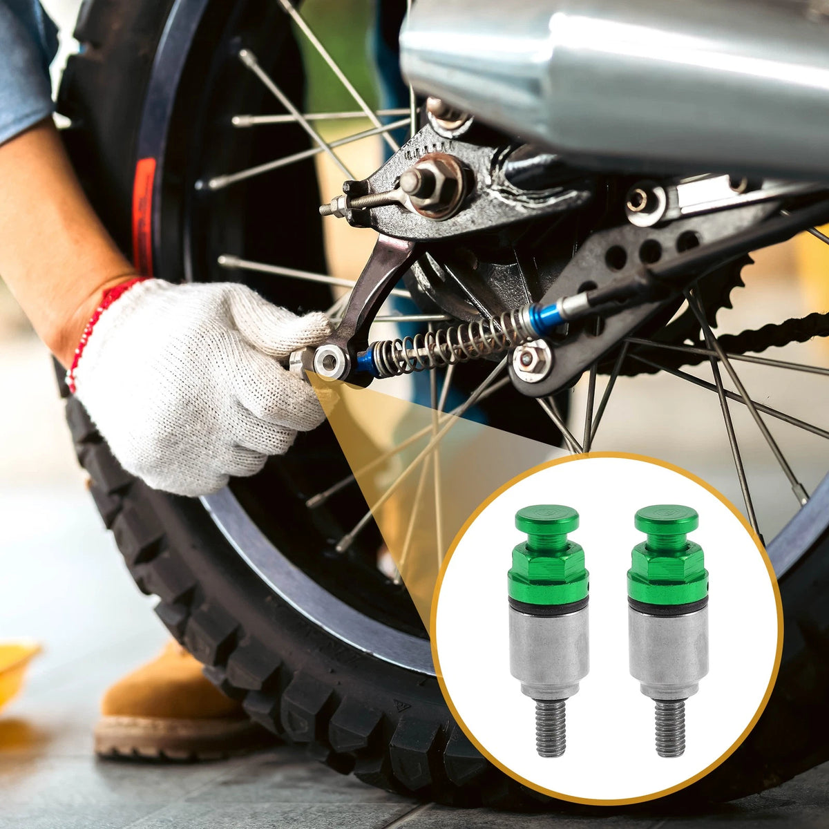 2 x Screw M4x0.7 Fork Air Bleeder Valve Metal Green for Motorcycle