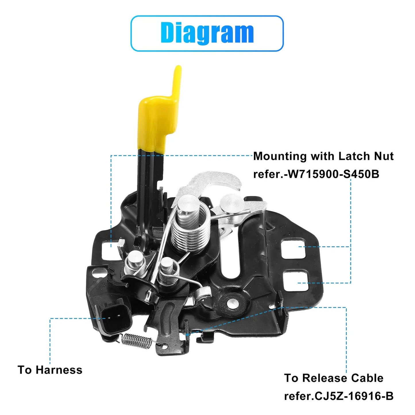 Hood Latch Lock for Ford Mustang 2015-2019 (2 x Locks)