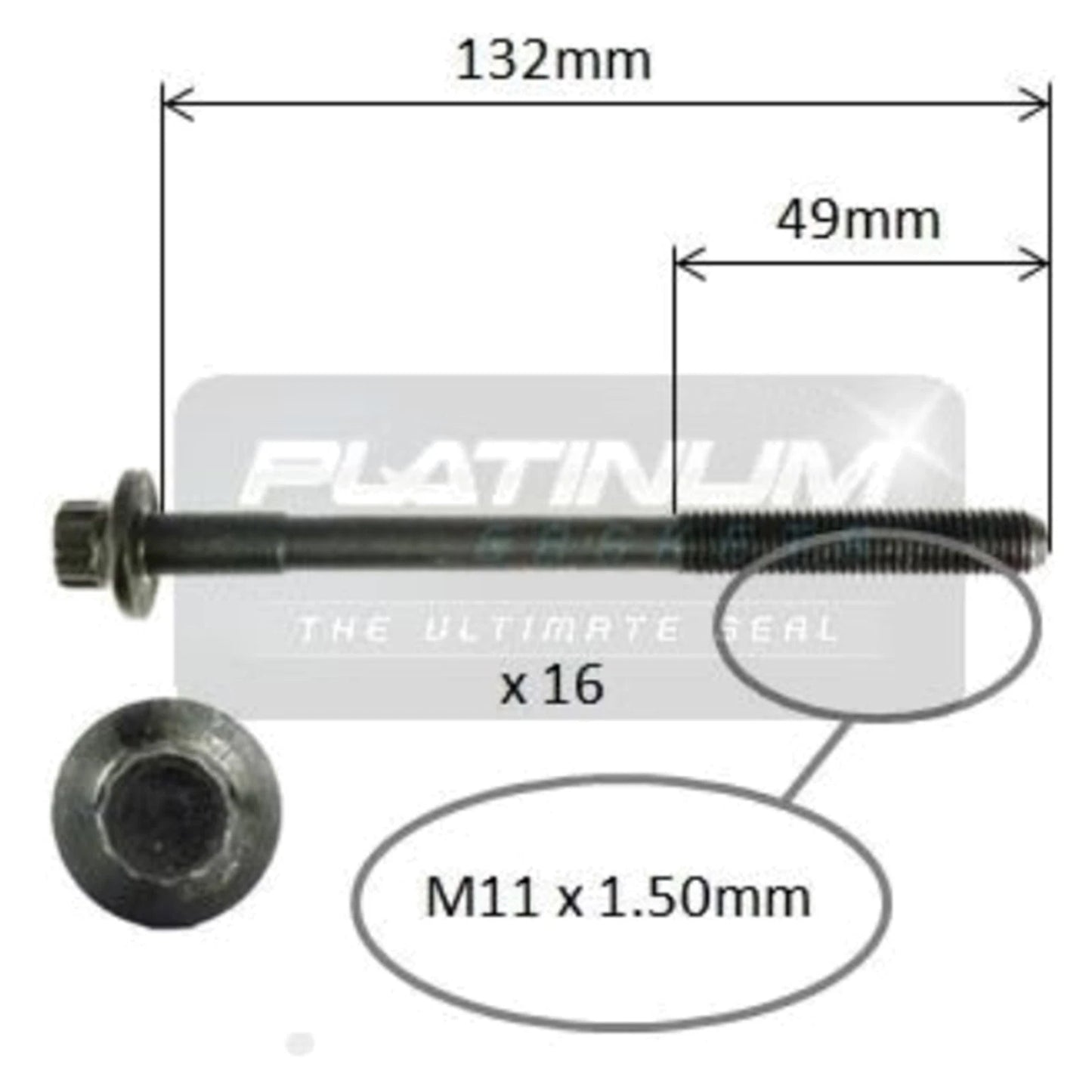 Engine Cylinder Head Bolt Set 6cyl 1.8L for Eunos 30X (1992 - 1996)