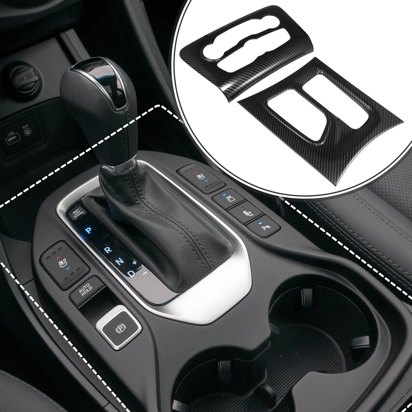 Carbon Fiber Central Gear Shift A/C Panel Trim for Dodge Charger (2015 - 2022)