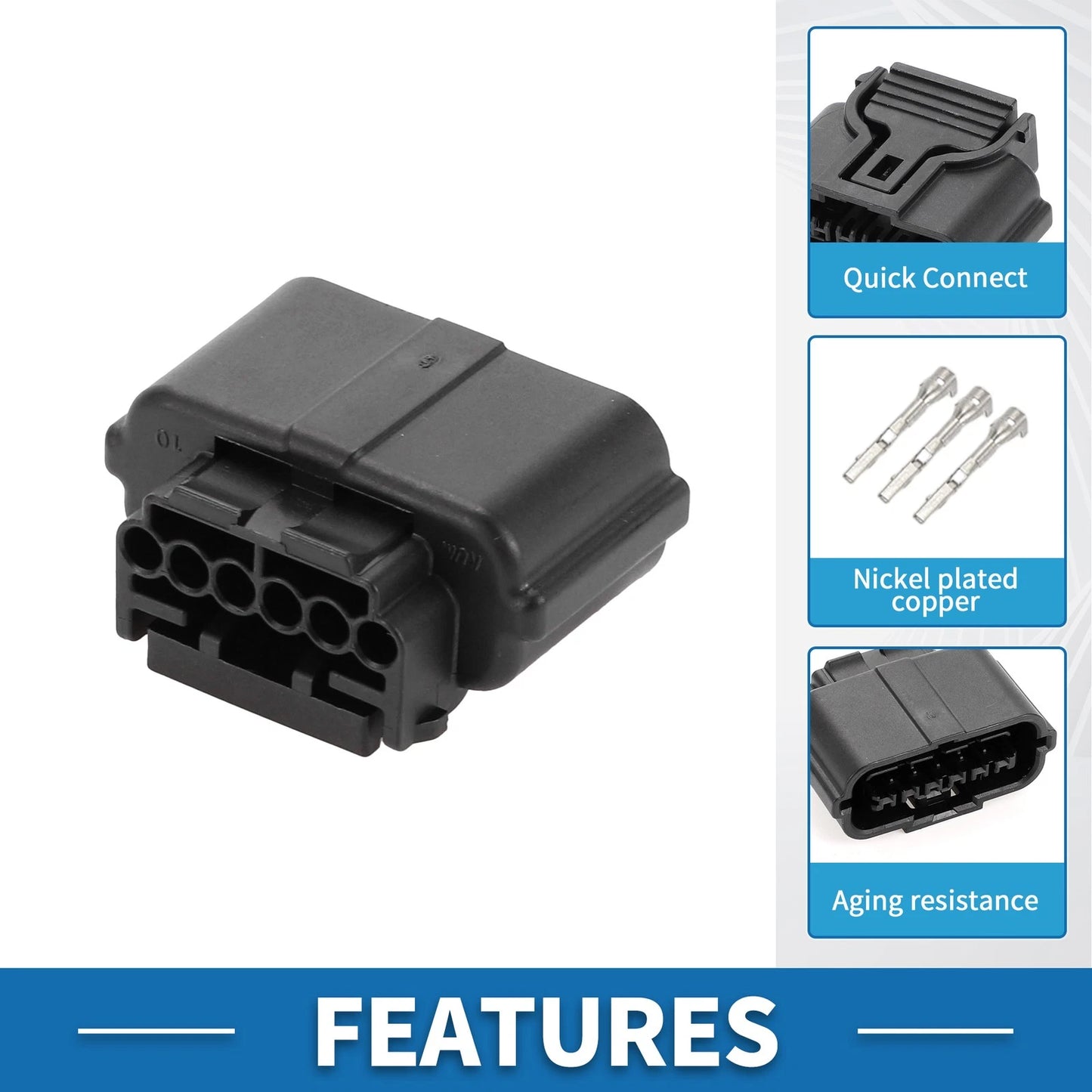 6 Pin Parking Assist Sensor Connector Plug for Renault