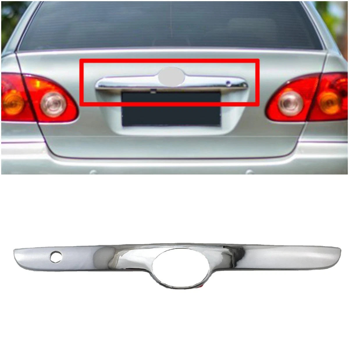 Chrome Rear Trunk Lid Molding Cover for Toyota Corolla Sedan (2003-2008)