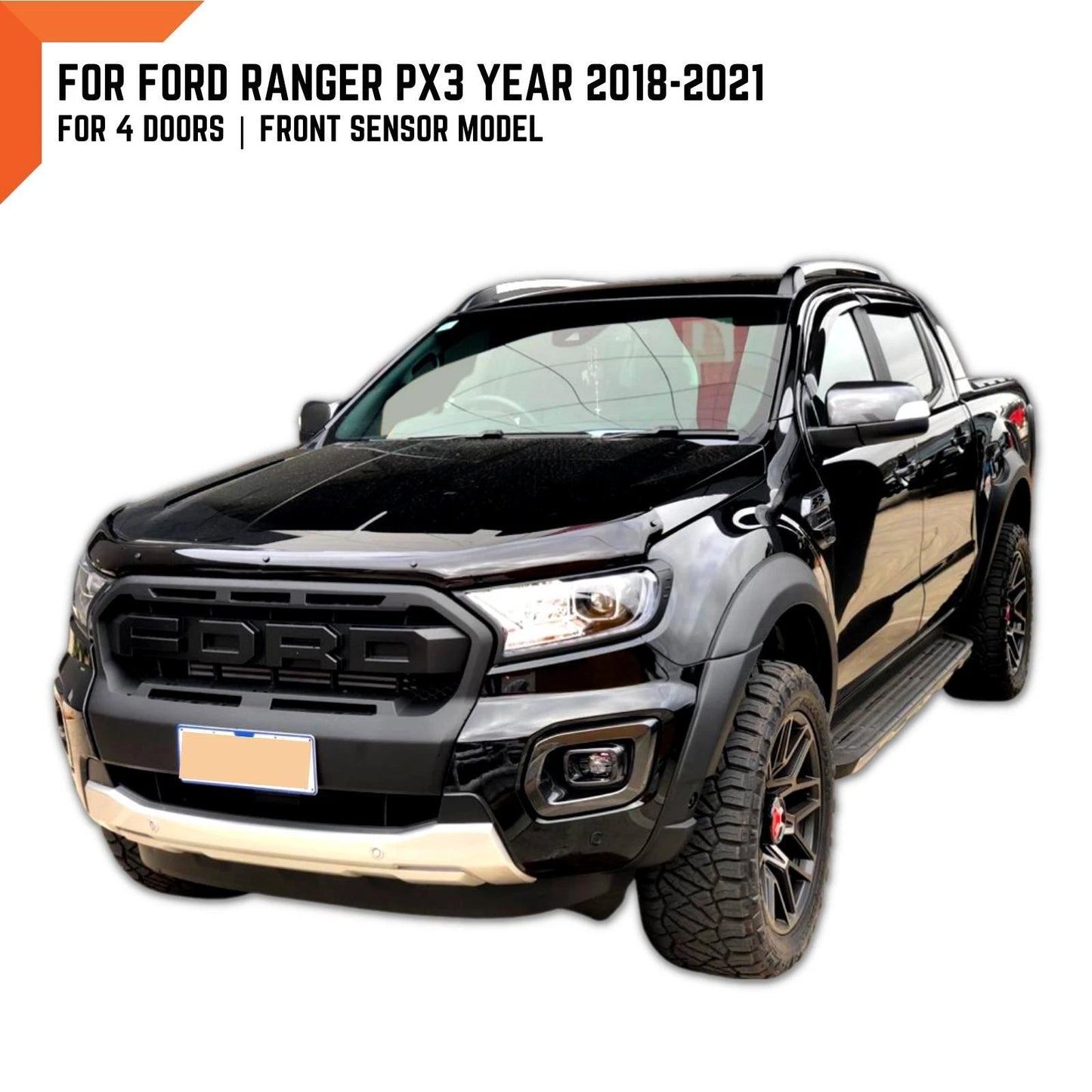38P Aluminium Metallic Fender Flares for Ford Ranger PX3 (2018-2021)