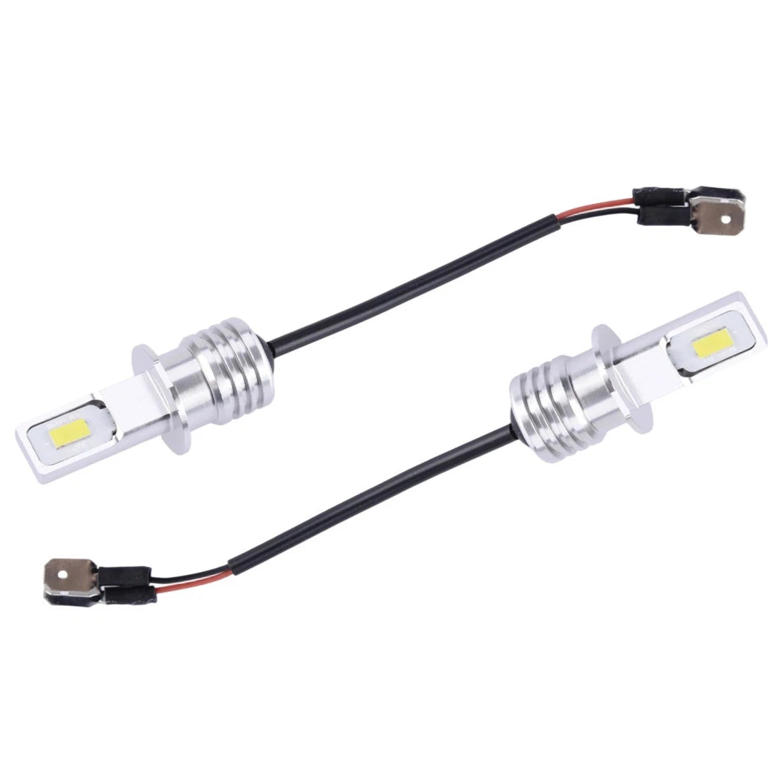 White LED Fog Light Bulbs with Connector Harness for H3 (12V-24V)