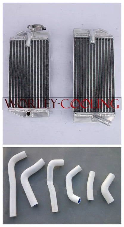 Aluminum Radiator + White Silicone Hose for Honda CRF450R (2002-2004)