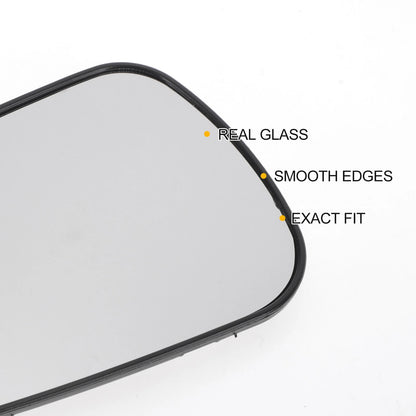 Left Side White Mirror Glass w/ Back Convex Heated for Ford Fiesta, Fusion (2011-2023)