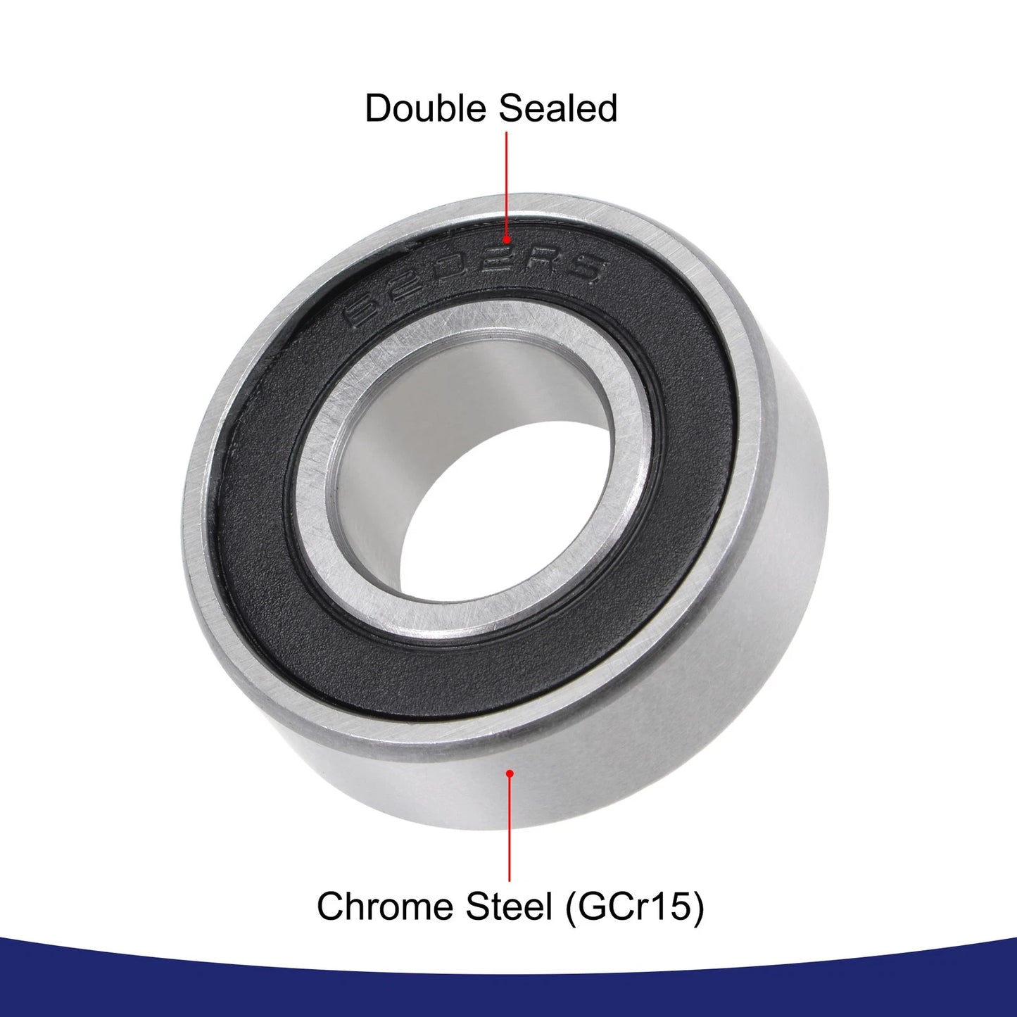 2 x Ball Bearing 15x35x11mm Double Sealed ABEC-3 Bearings for Bicycle