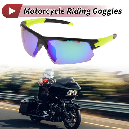 Motorcycle / Goggles / Goggles Green Lens Black Frame Tri-acetel Cellulose