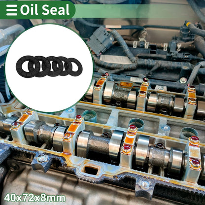Oil Seal 40x72x8mm Rotary Shaft Seal NBR Rubber High Pressure Black