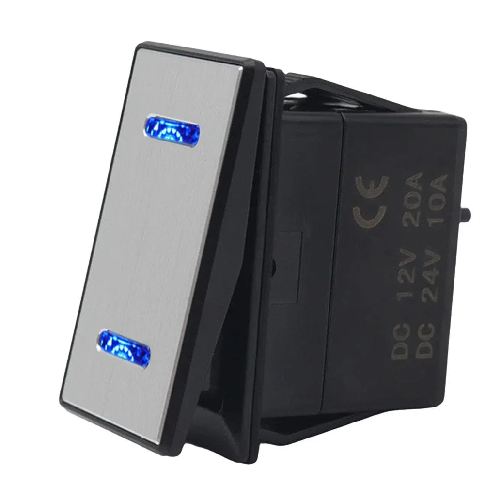 Dual Pole Rocker Switch 12V/24V with Indicator Light for Marine Boats