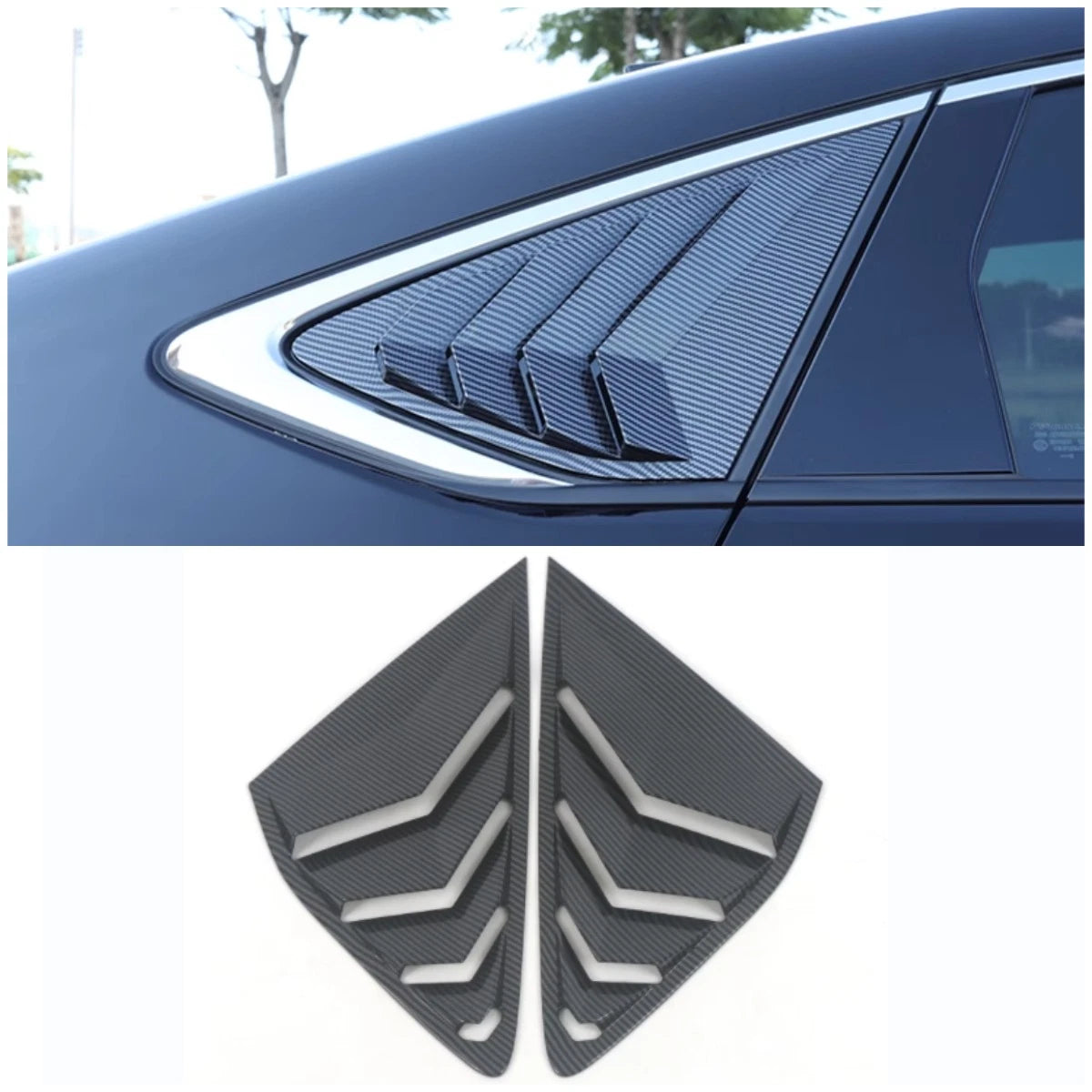 Carbon Fiber Rear Window Louver Cover Trim for Honda Accord (2023)