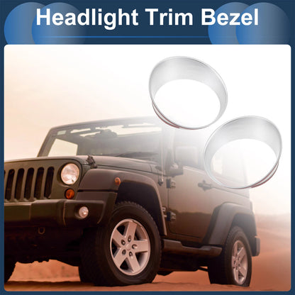 2 x Headlight Trim Bezels for Jeep Wrangler (2025)