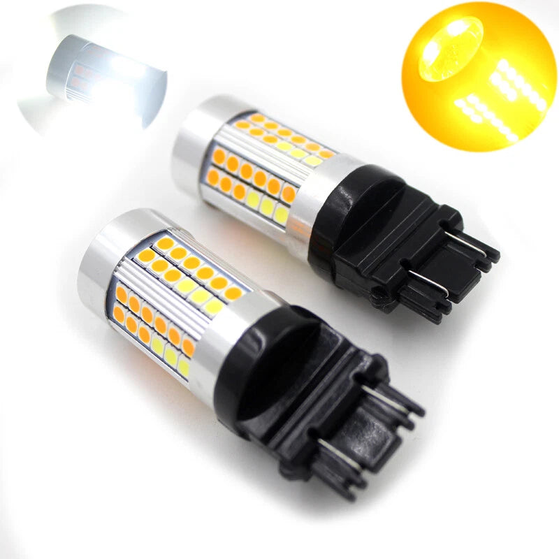 2X 3157 LED Dual Color Switchback Error Free Turn Signal DRL Bulb Parking Bulb