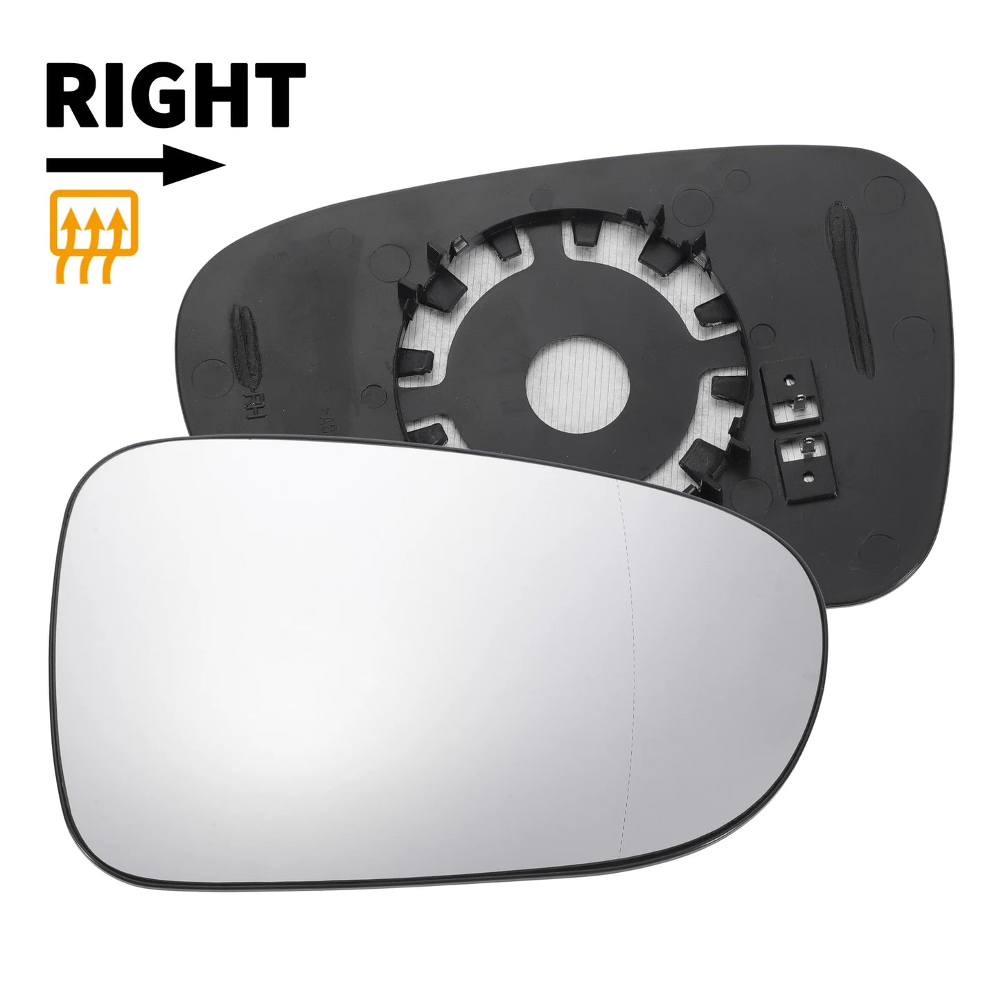 Right Side Heated White Mirror Glass for Ford Galaxy (1995-2006)