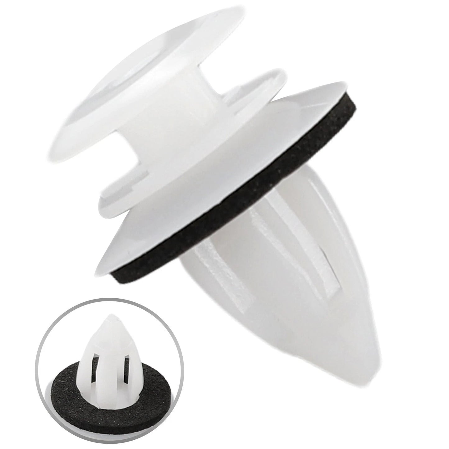 Car Clips / 20 Pcs / White Plastic Retainer With Washers
