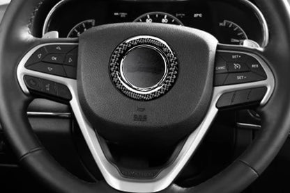 Steering Wheel Cover Trim for Jeep Grand Cherokee 2014-2021 Carbon Fiber