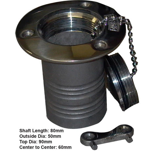 50mm Diesel Fuel Filler for Boat/Marine/Mining - Stainless Steel