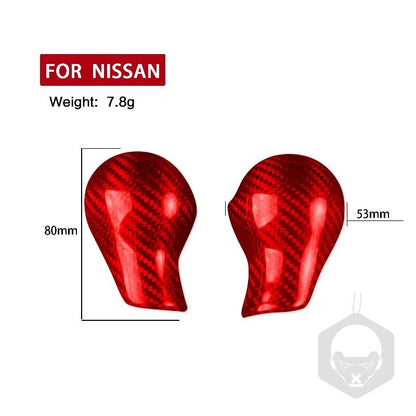 Red Real Carbon Fiber Gear Shift Knob Cover Trim for NISSAN 370z 2009-2018