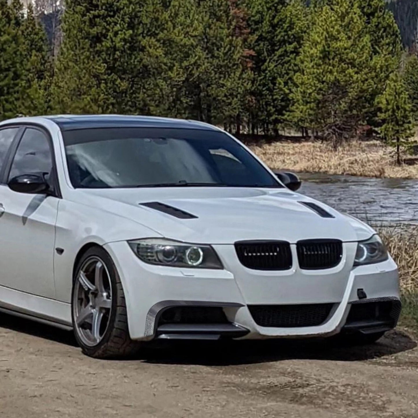 Front Lip Splitter for BMW E90 E91 M-Tech (2005-2008) Black