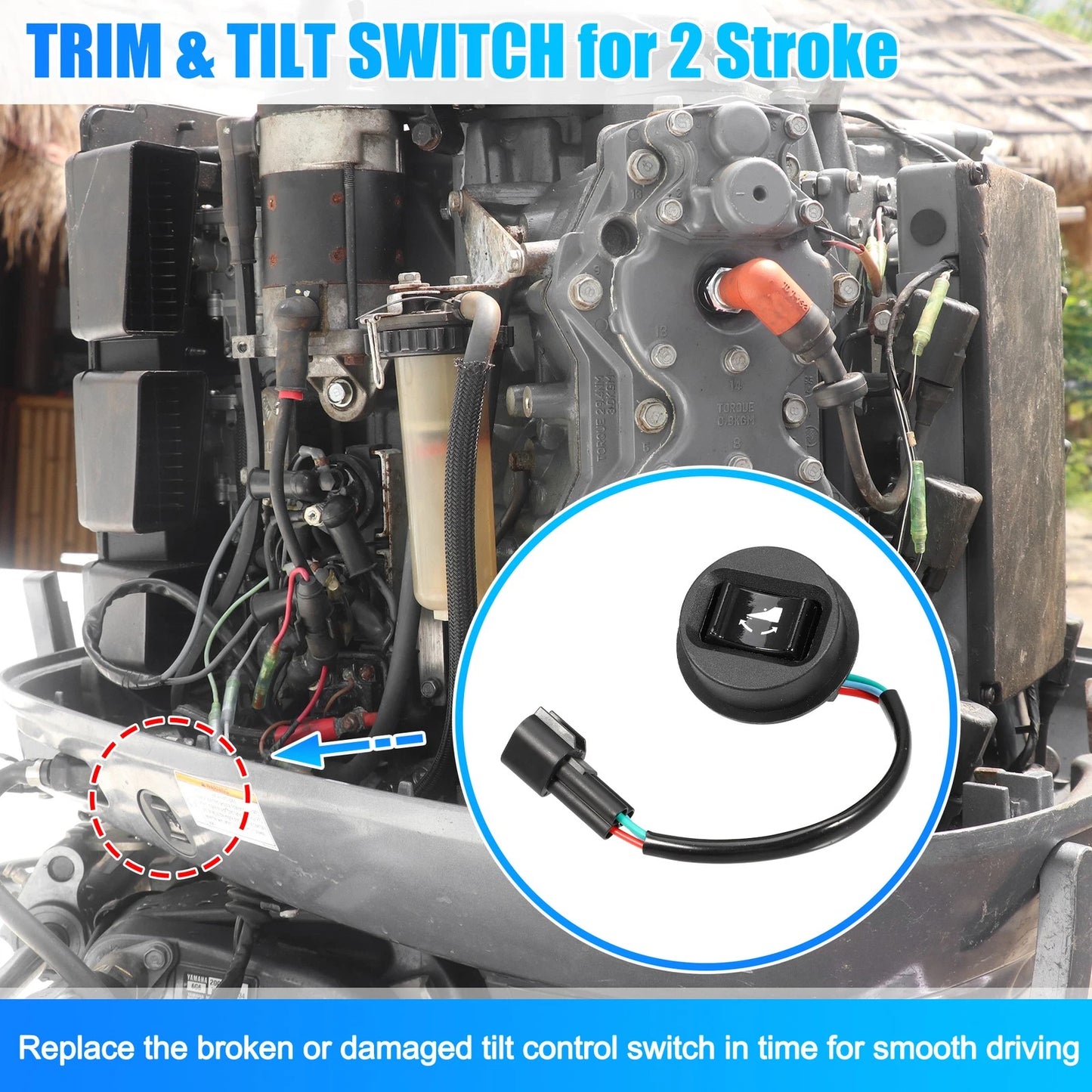 Trim and Tilt Switch Assembly for Yamaha 2 Strokes 115-225HP