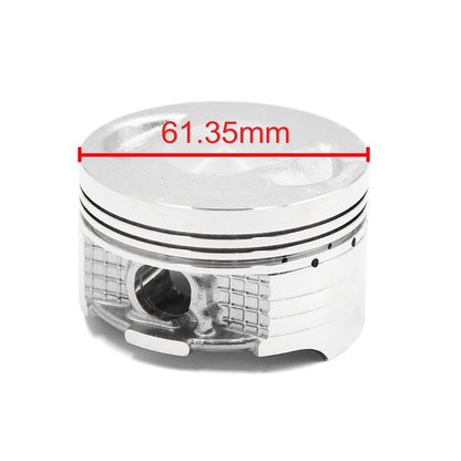 Piston Ring Set 61.35mm Dia Silver Tone Metal Motorcycle Engine for CG150