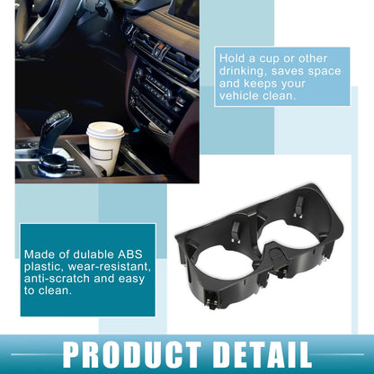 Car Rear Cup Holder Insert for Mercedes-Benz W221 2009-2012 Black