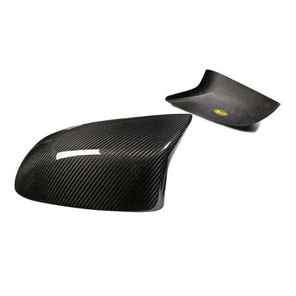 DRY Carbon Fiber Stick-on Side Mirror Caps Cover For BMW X5M X6M F85 2014-2019