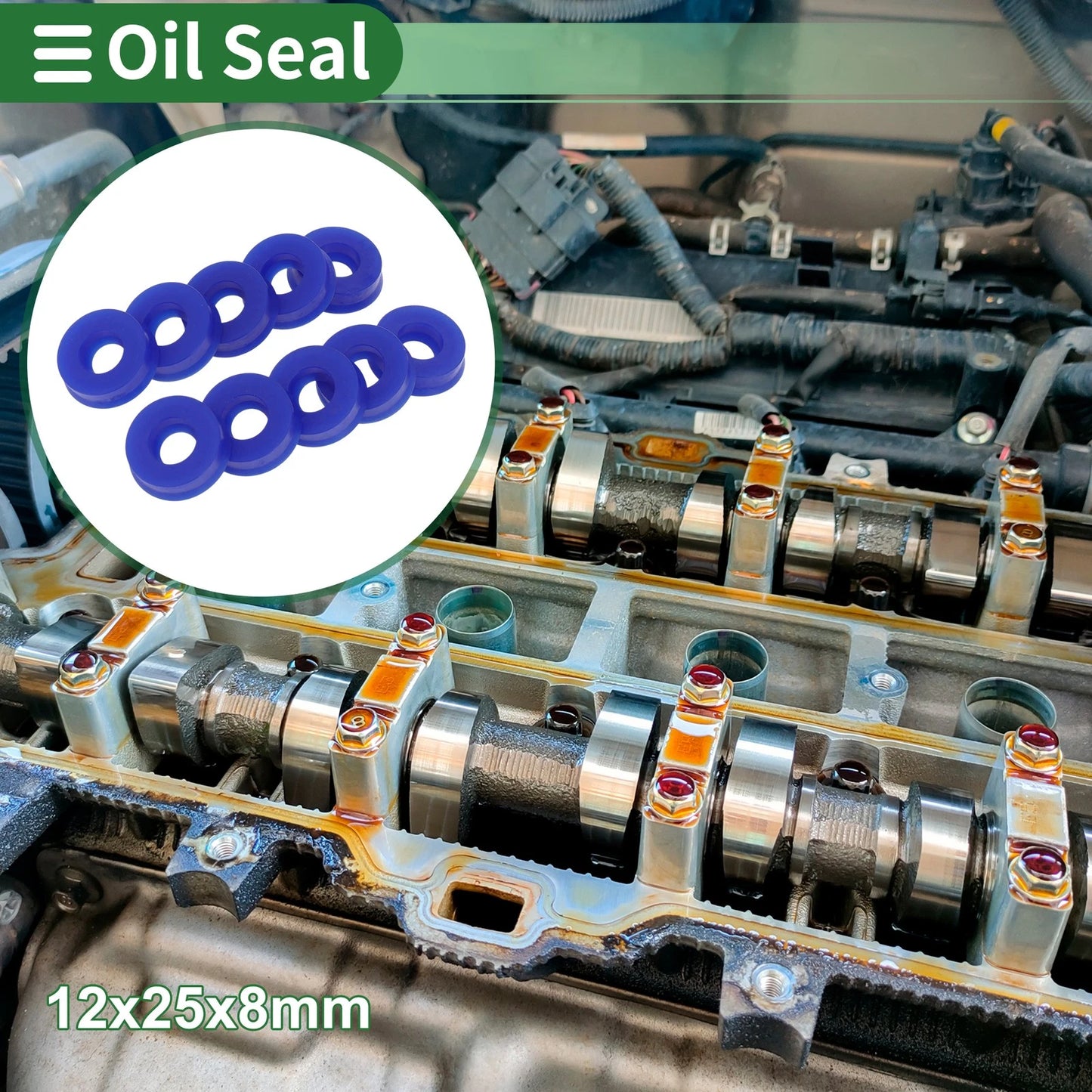 Oil Seal Seal Ring Rotary Shaft Seal TPU 12x25x8mm 10 Pcs