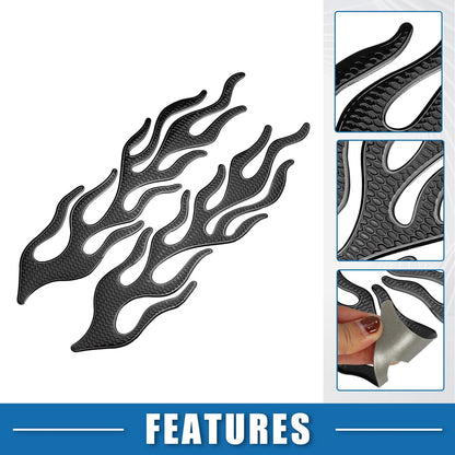 Universal 3D Gas Tank Decal 10.12''x4.80'' Tank Pad Sticker Black for Motorcycle