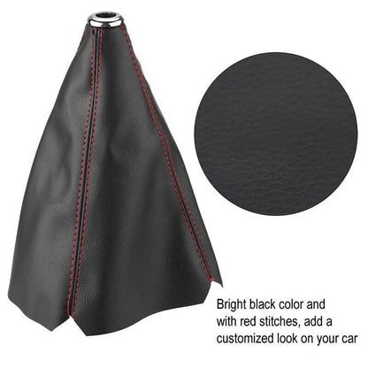 Stitch Leather Manual Shift Boot + R-T Black 5-Speed Shifter Knob for Honda