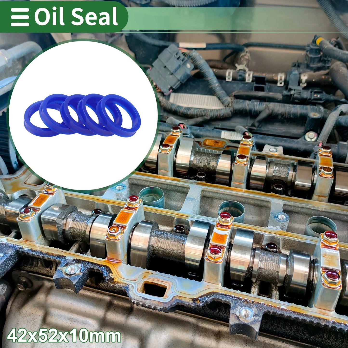 Oil Seal 42x52x10mm 5 Pcs Rotary Shaft Seal TPU