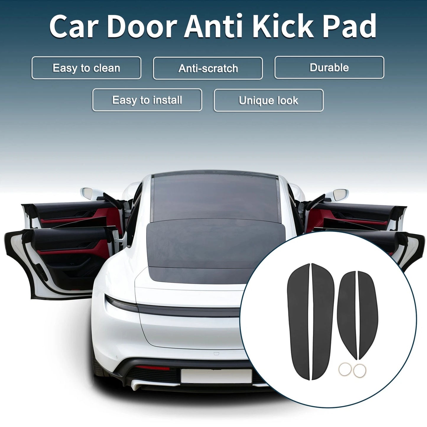 Kia Optima 2021-2023 Black Door Anti Kick Pad Sticker Protector 1 Set