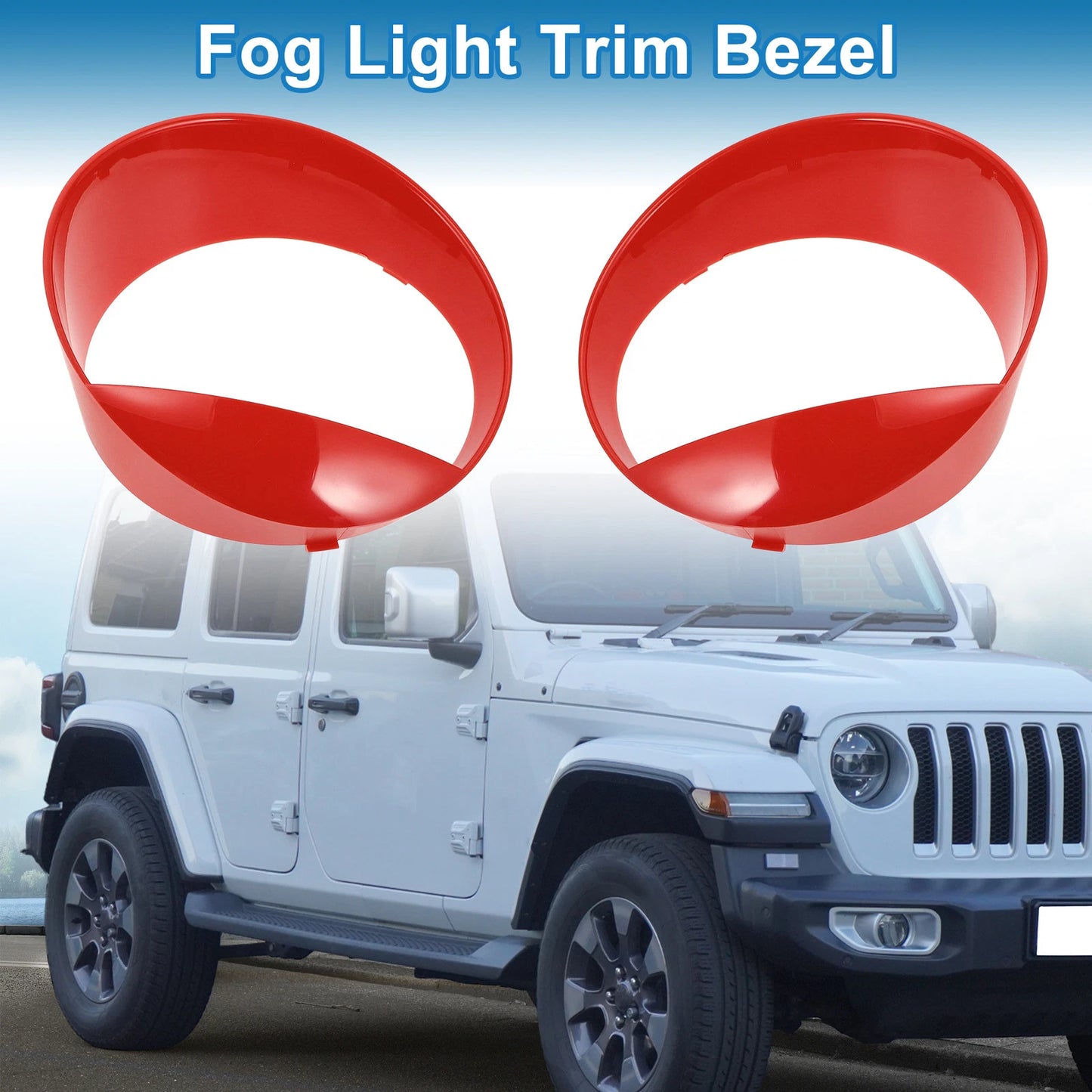 Car Front Left & Right Headlight Trim Bezels for Jeep Wrangler (2007-2018)